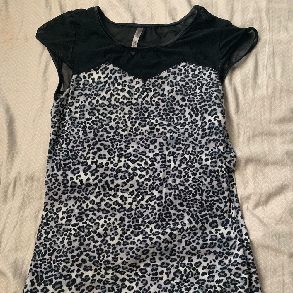 Mesh Top with cheetah print